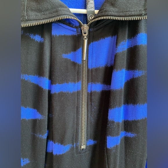 Kensie Blue Black Knit Women’s Dress Zip Drapery Pockets Comfy Size XS - Picture 7 of 11